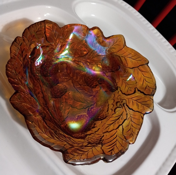 Vintage Indiana Amber Carnival Glass Dish - Picture 6 of 8